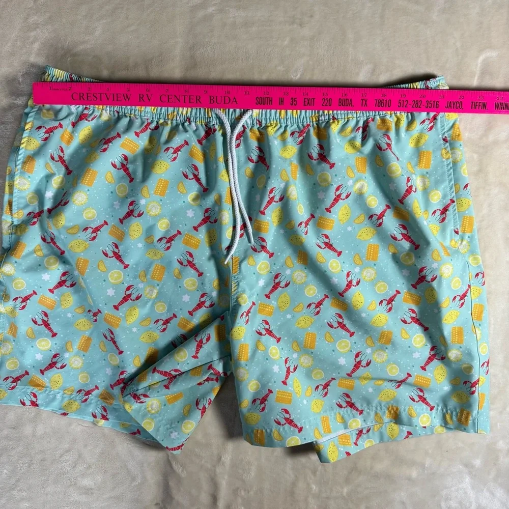 Magellan Lobster Lemon Swim Trunks 3XL Coastal Beach Vacation Seafood Shorts